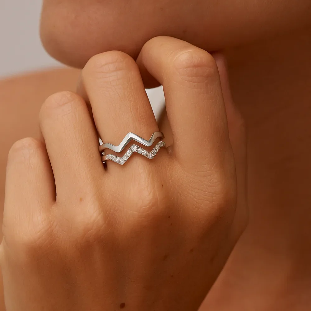 Highs & Lows Twin Band Ring - Image 5