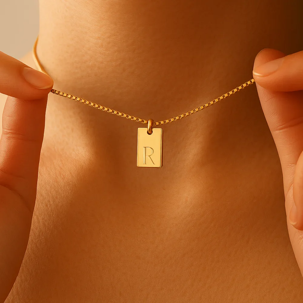 Initial Tag Promise Necklace - Image 3